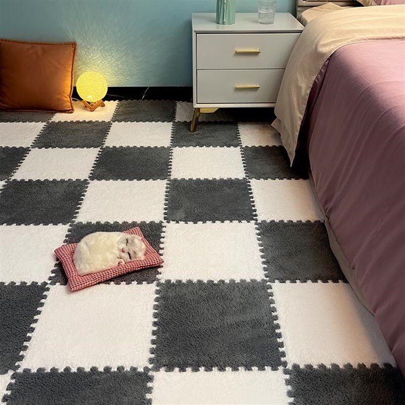 房间毛绒地毯宠物拼接泡沫地垫卧室全铺少女客厅大面积床边毯家用