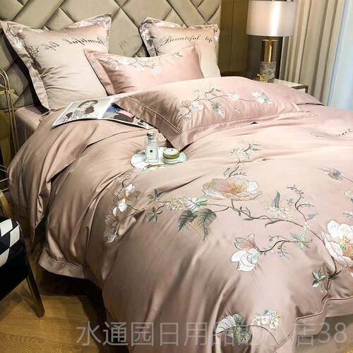 正品特价进口1支匹2马棉四件套风全棉刺绣被套1000纯棉新中式民族