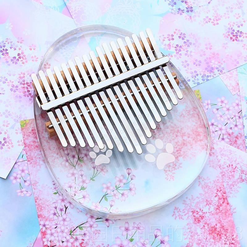 正品21卡林巴乐拇琴音便携式17音卡指淋巴水晶透明手指琴礼物网红