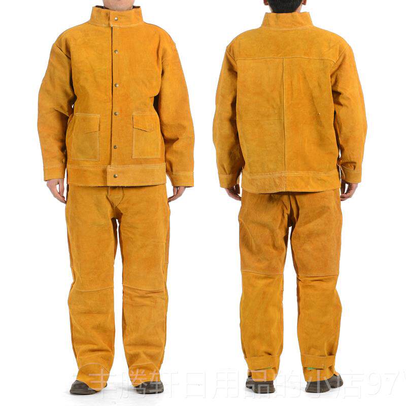正品牛电焊防焊护衣耐皮磨隔热防电辐射工作服焊工焊有袖皮围接裙