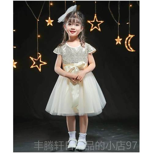 正品裙六一儿片童演出服幼园男女童亮蓬蓬小学生大合唱朗儿诵表演