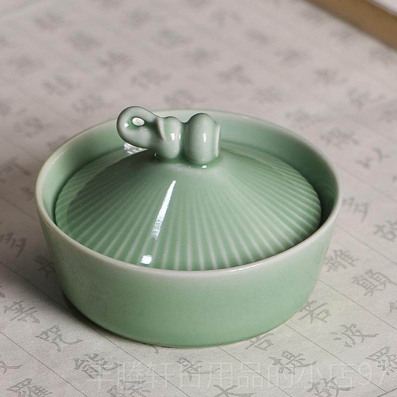 正品庆学堂火锅砚台带盖书法专用多功能墨墨砚水碟原天盒然石料石图片