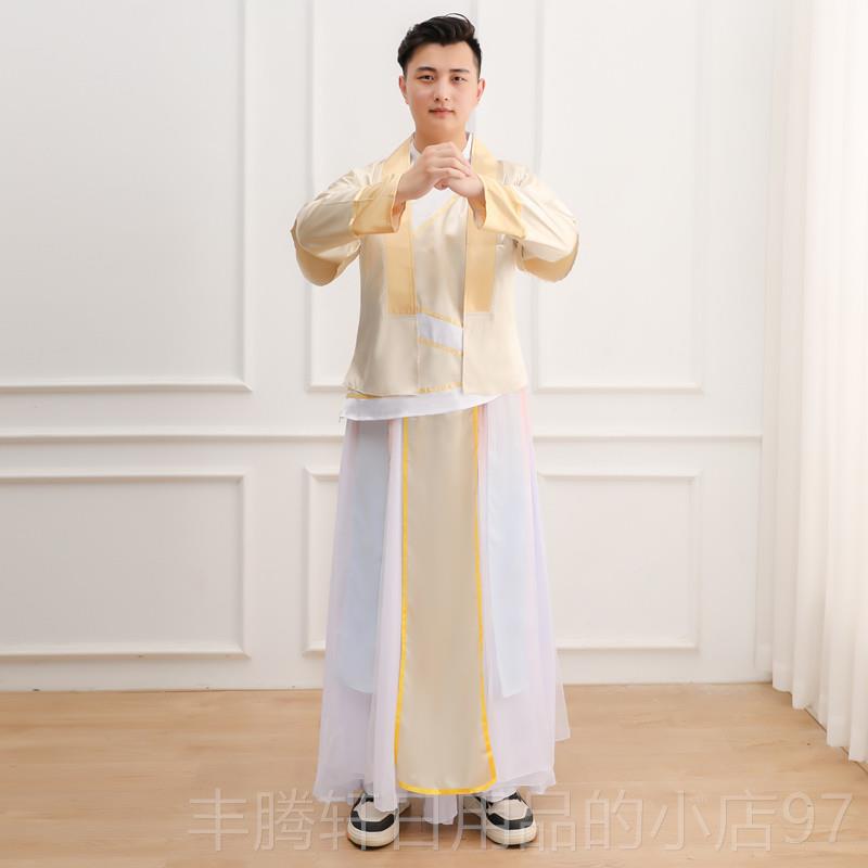 正品服简古典舞舞蹈服演出汉服装男装孔子舞剧书大袖舞颂贤订制男图片