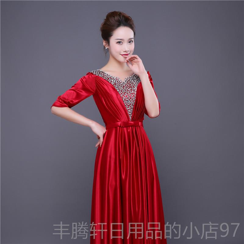 正品合2唱演出服女长205新裙款成人合唱服舞大台表演长款中老年礼