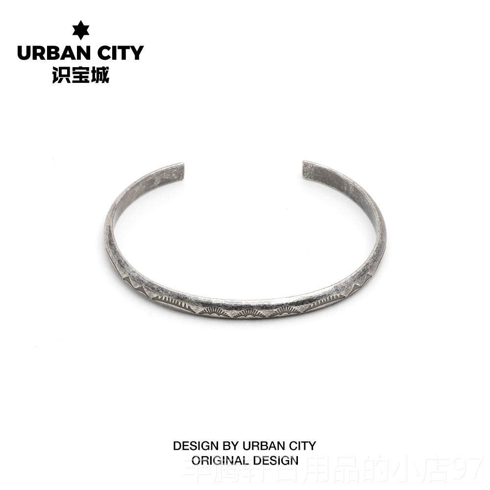 正品印民族风格覆古日式风格图度腾雕刻图古案男银女情侣潮牌钛钢