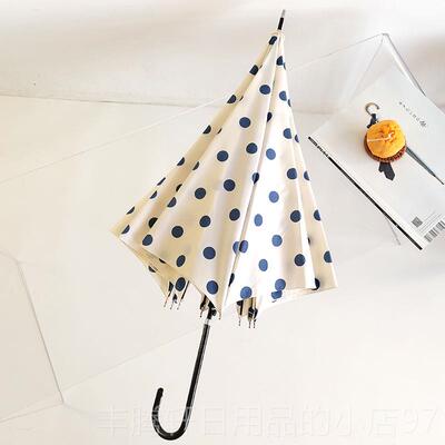 正品MIST系ELLA日大波点黑白圆点半自动超长柄伞直晴雨伞柄轻伞小