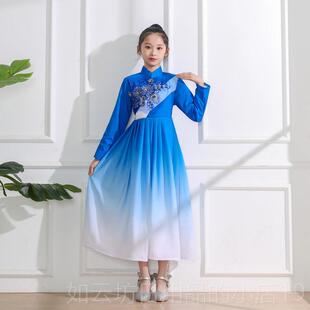 正品元旦儿大合唱出演服装男女生童中童国风初中生小学红歌会朗诵