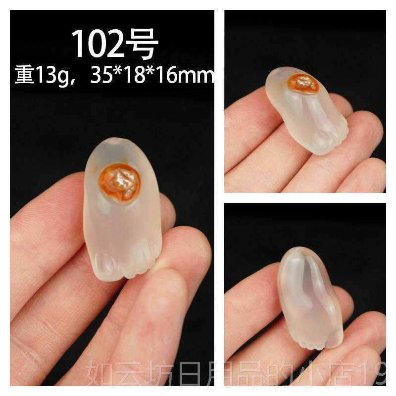 正品小号纯天然玛瑙原石知件足乐脚丫手把玩男随身士红常黄玉髓把
