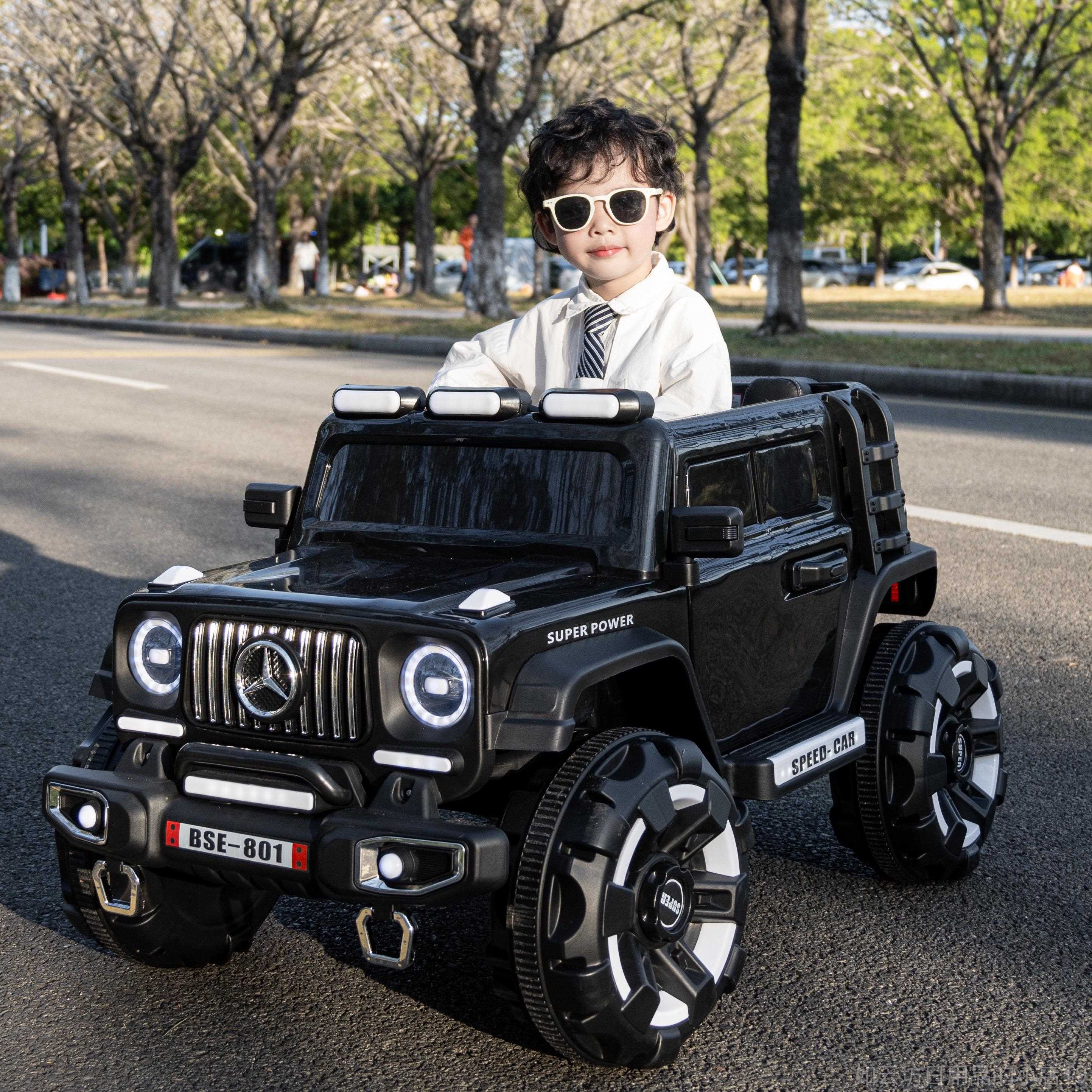 正品孩双人儿童电动车大四轮可坐汽大人遥控越野宝宝g小玩具车可