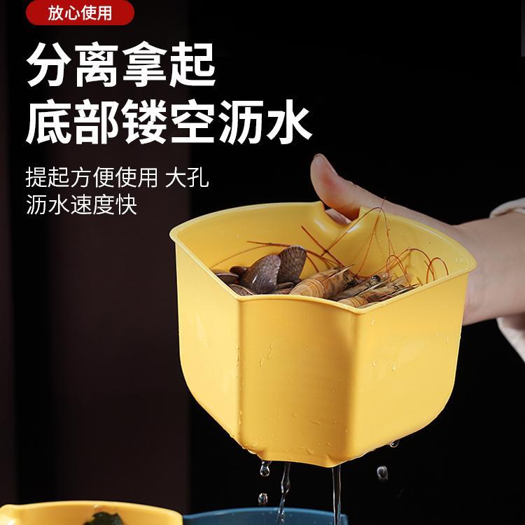 德国轻奢吃火锅配菜盘蔬菜拼盘沥水篮盘家用放菜旋转多功能
