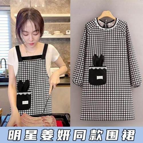 防水围裙女2025新款防污耐脏耐磨家用厨房做饭围腰明星同款工作服