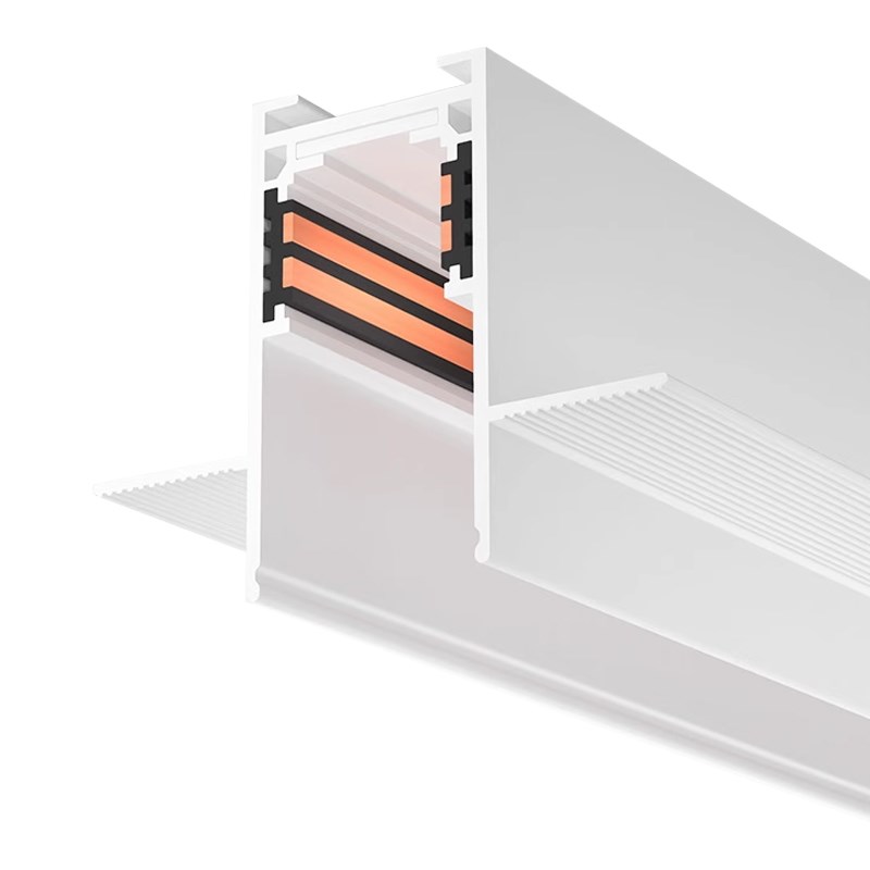 新款白色磁吸轨道灯槽灯具卧室无主灯不吊顶客厅灯明装暗隐磁性
