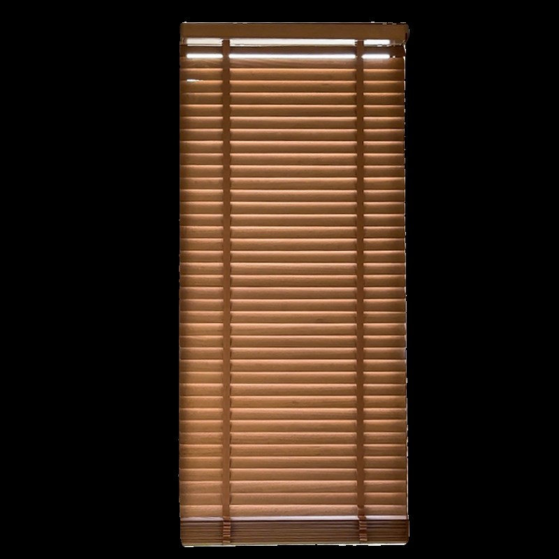 草本漆天然梧桐木柚木色百叶定制别墅小窗美拉德遮光折叠木窗帘