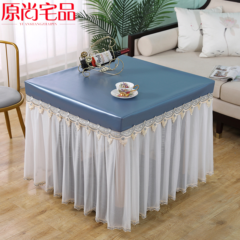 烤火桌罩套薄款茶几桌布罩套正方形防水防油电炉罩取暖桌罩防尘罩