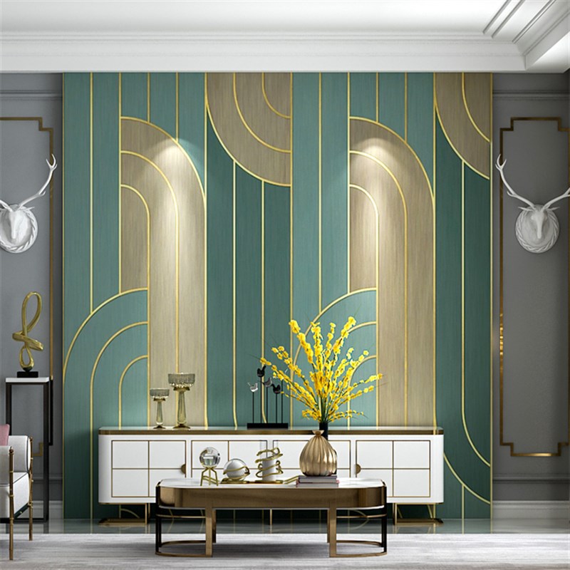 手绘抽象简约风壁画墙纸客厅餐厅现代电视沙发背景壁纸无缝墙布