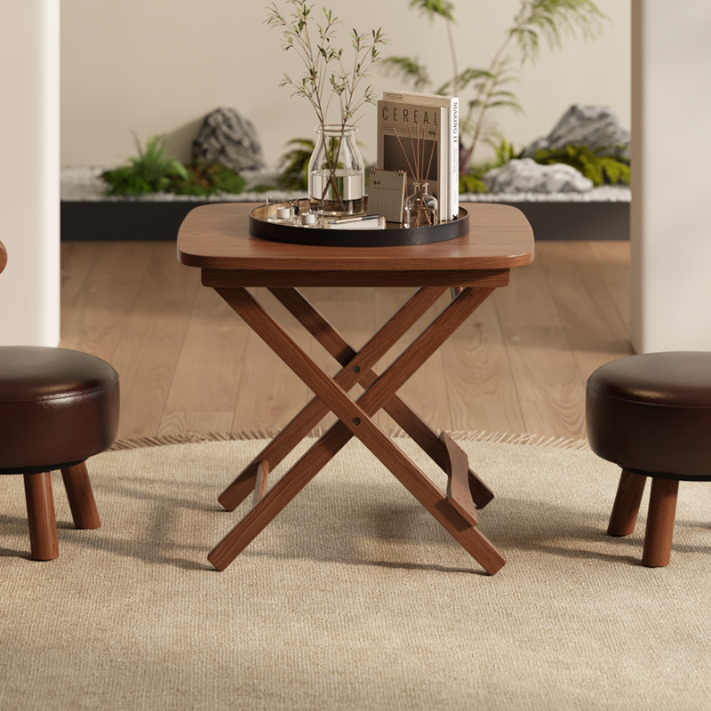 折叠餐桌家用实木便携式摆摊吃饭小方桌新款不占空间简易四方桌子