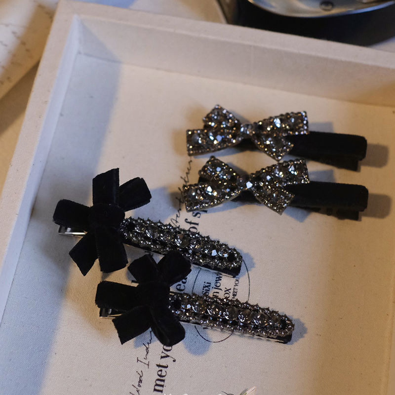 高级感水钻蝴蝶结发夹侧边刘海夹鸭嘴夹一字夹后脑勺夹子头饰发卡,饰品/流行首饰/时尚饰品新,民族风发饰,淘宝优惠券,粉丝福利购,淘宝优惠卷