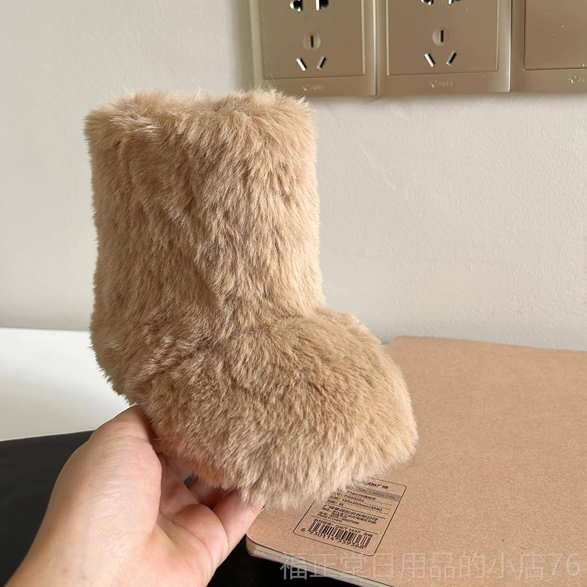 高档儿童雪地靴冬季保暖女毛毛鞋加绒厚休闲童毛毛靴演时尚棉加鞋