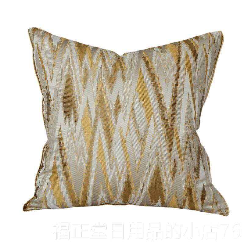 高档金色轻式奢枕港式靠垫法式英美式欧样板房靠背沙式发靠抱枕黄