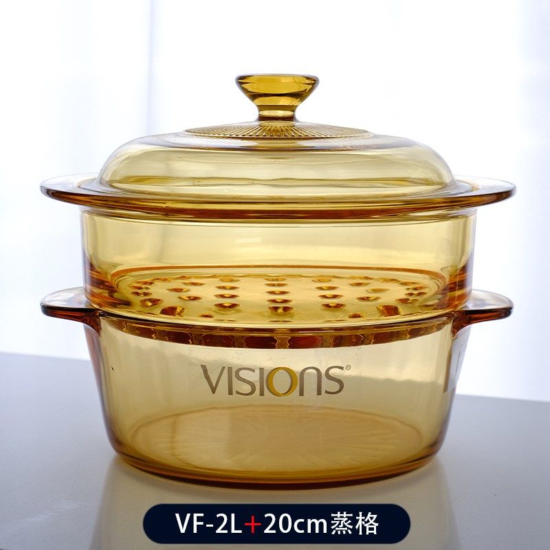康宁玻璃锅透明家用耐高温燃气加热玻璃锅1.5L-5.5L砂锅炖锅煲汤