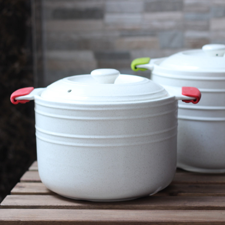 6L陶瓷砂锅 锂辉石 明火耐高温石锅炖锅汤锅 双耳汤煲硅胶把手