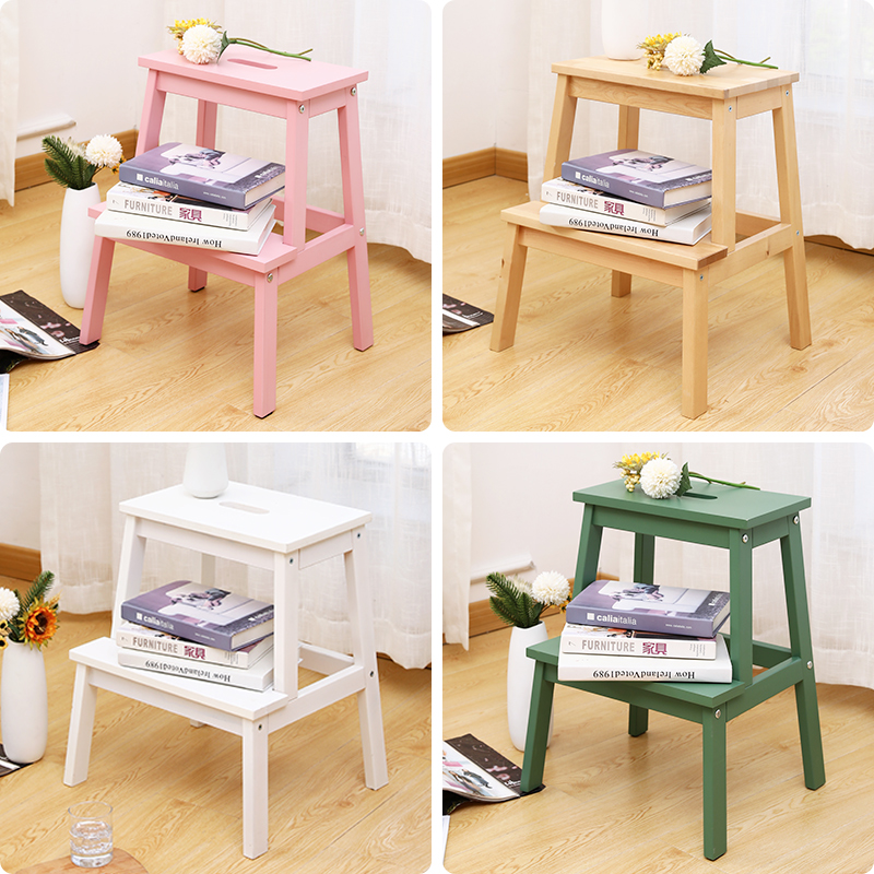 实木脚踏凳层阶梯凳垫脚凳小楼梯凳家用梯子两用儿童台阶凳