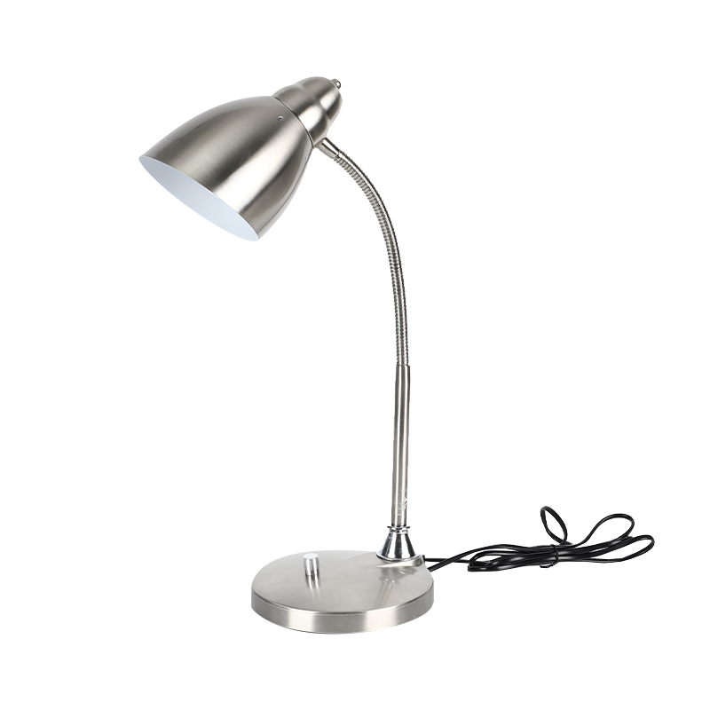 led台灯学习书桌宿舍插电学生儿童金属简约办公阅读换灯泡E27台灯