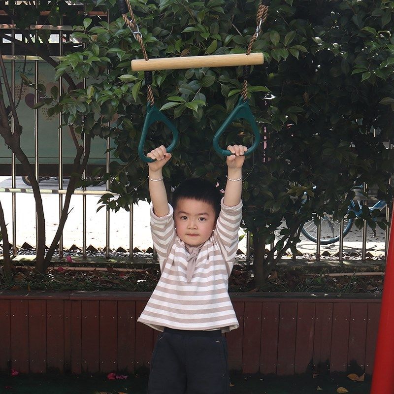 吊环儿童感统训练小孩秋千幼儿园引体向上单杠健身家用室内木吊环