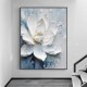 大芬村手绘油画抽象白色花卉肌理立体高级客厅装 饰画玄关卧室挂画