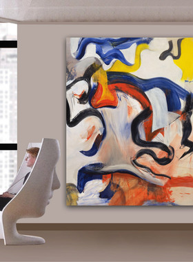 抽象大师De Kooning德库宁大尺寸艺术前卫公司办公室巨幅装饰画