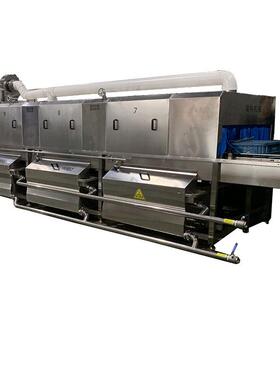 厂家供应全自动塑料箱清洗机连续式EU箱清洗烘干设备