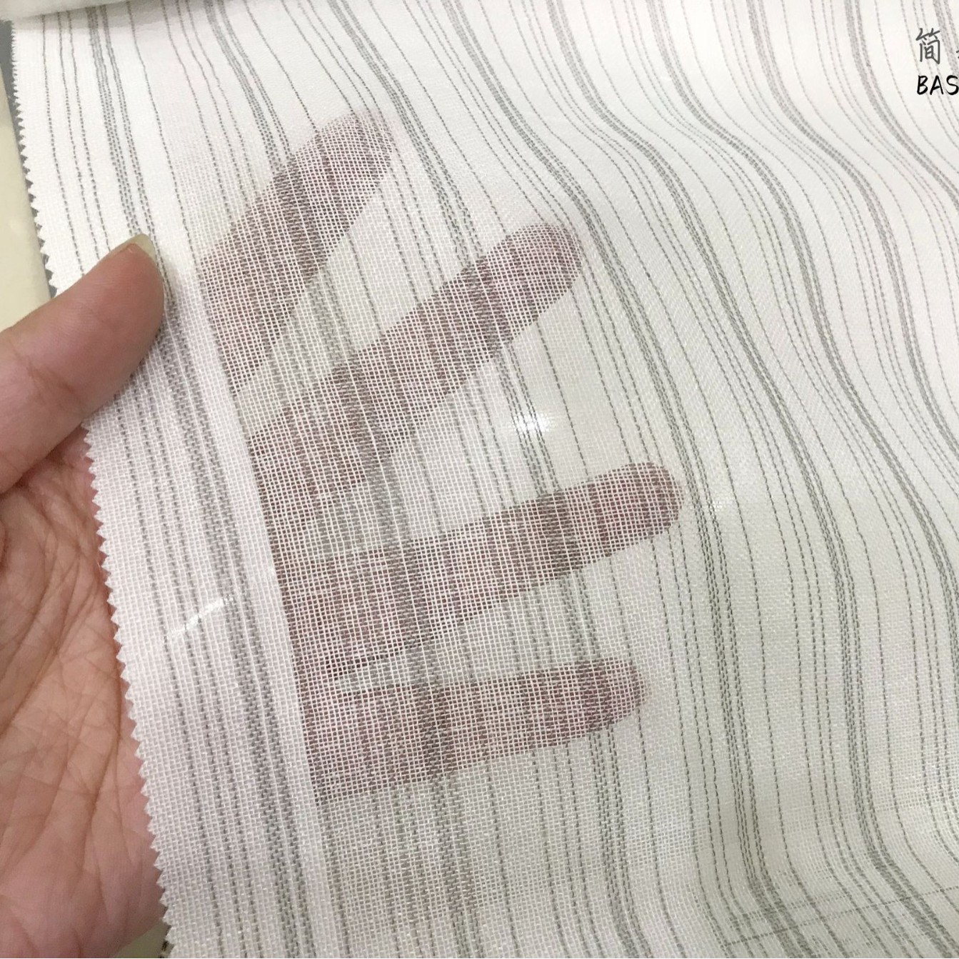 简美良窗纱综合样本提花窗纱竖条透光不透人咖色灰色方格十字麻纱