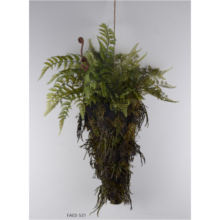 仿真垂吊绿植蕨类植物空中挂饰花艺壁挂假山庭院橱窗拍摄道具