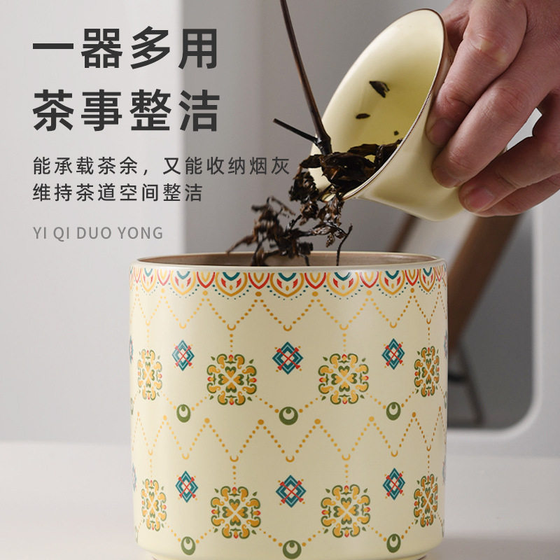 亨俊汝窑带盖防飞灰烟灰缸