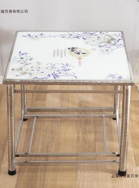 SS04加厚家用U炉不锈钢MYW烤火桌取暖架电正方形冬季折叠3组装餐