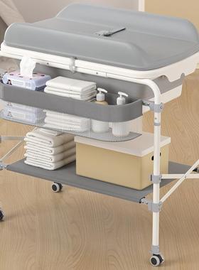 婴桶儿折洗澡盆0-3岁宝宝浴盆尿布台可66366叠护理床边置物架浴收