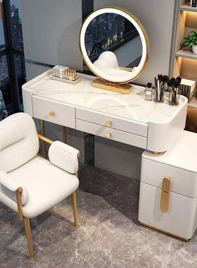 全实木11423岩梳妆台卧室现妆代简约高档收纳新小户型化妆板款桌
