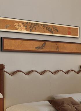 法式南饰复古中古27677洋风极窄长条横版客厅装画卧卧室挂画床头