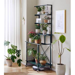 多层铁艺置物架客简约阳台花架室内GYM盆户花外架移动厅落地式 花