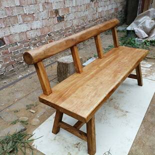 老榆实木连椅,三椅,餐,后背长椅百年椅老榆木ACU木梁人板:实木长