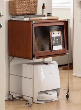 落地收纳柜中古风置物物架客厅高杂志柜家具扫置地机脚器92462人