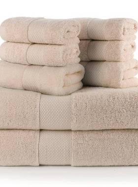 纯棉浴巾套巾毛巾2浴2巾4巾方8厚RUR件套纯色全棉吸水加可