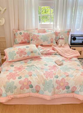 20夏5新款水洗家棉数码印花简2易款VRN夏被四件套用薄被子凉被夏