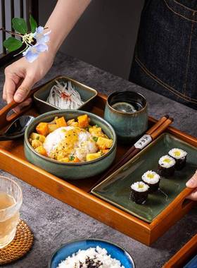 式复古陶碗创意一日个人食餐具米饭拉面65669仪式感特色餐瓷具碟