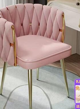 餐椅用美式设计师绒布靠背现代简约轻奢餐不锈钢厅意式岛89828台
