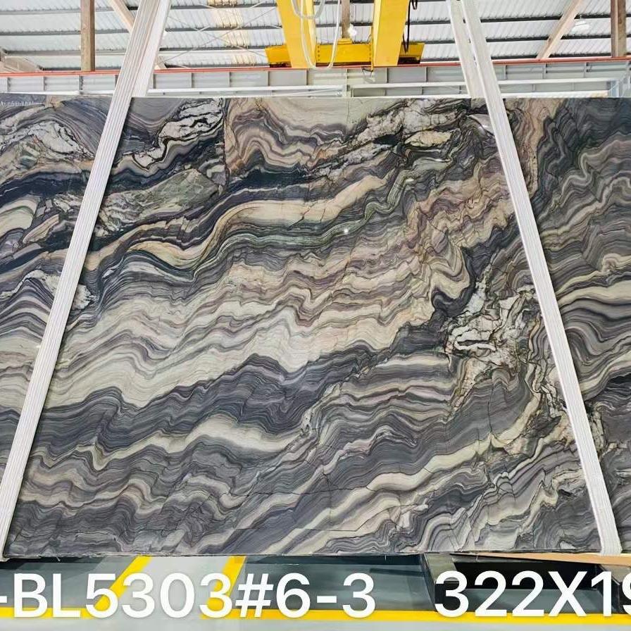 蓝丝绸大理石餐桌橱柜台面板天然奢石石材岛台洗手池台盆