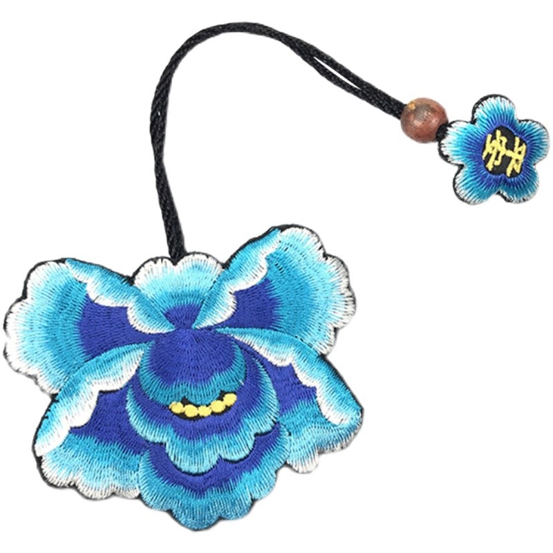 酉州苗绣特色手工艺饰品民族风牡丹花钥匙包