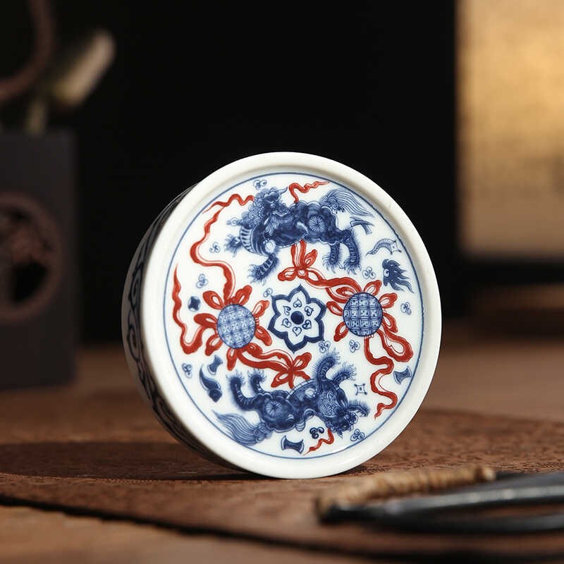 茶杯垫紫砂壶盖碗盖置陶瓷小茶台青花瓷杯托壶承复古功夫茶具配件