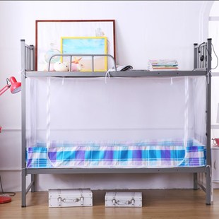 大学生宿舍侧开门有底蚊帐上铺下铺寝室上下床0.9m单人床拉链加密