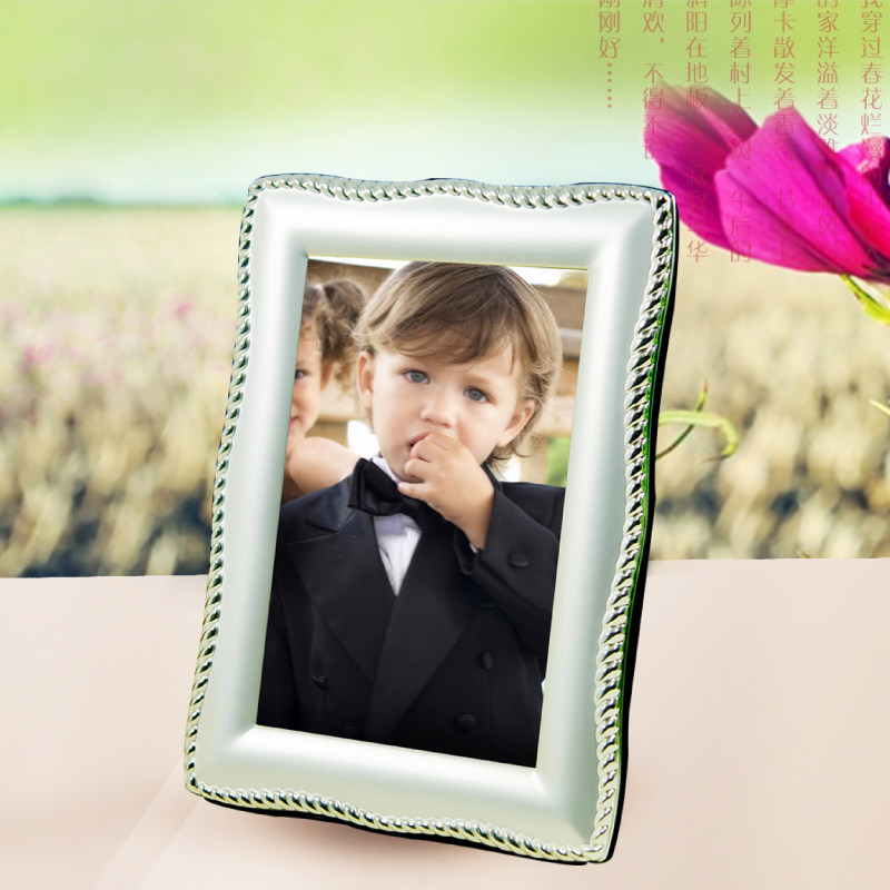 弗莱文茨欧式金属银色相框挂墙6寸7寸8寸10寸相架创意相框摆台